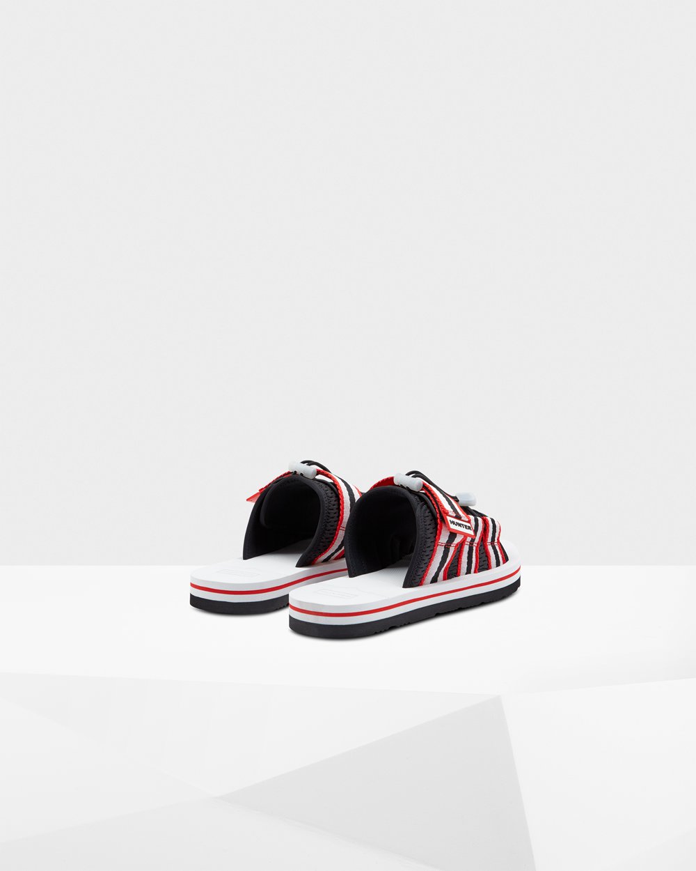 Mens Hunter Slides Black/White/Red - Original Beach - 0814967-OW